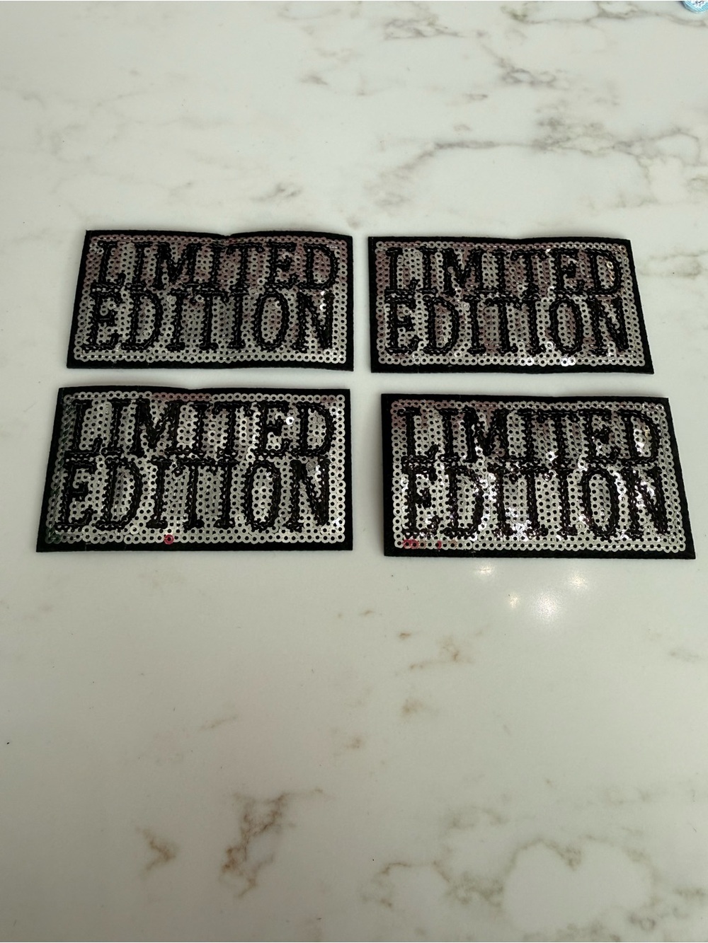 Hand Crafted Black & Silver Sequin Iron on patches.